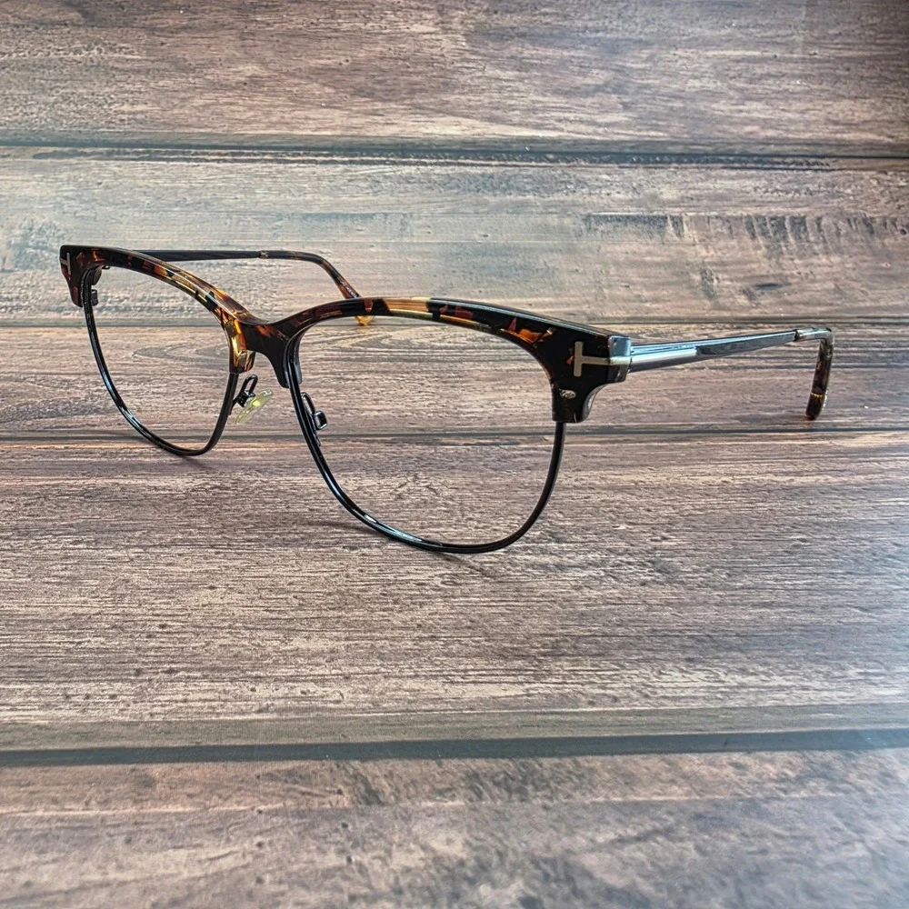 Tom Ford TF5546-B 055 Dark Havana Tortoise Cat Eye Optical Glasses Frames Mens